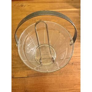 Vintage Indiana Glass Ice Bucket & Tongs Set - MCM Barware